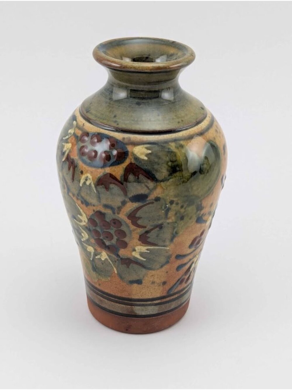 VTG F.F. Griffi Corsica Terraghja French Art Pottery Vase Cottagecore Boho 6"